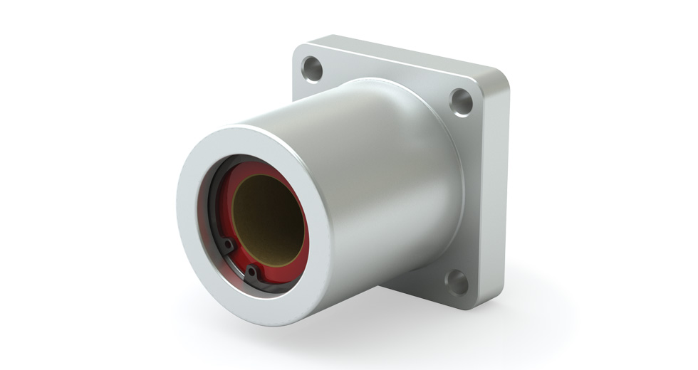 SFPC Square Flange Mount Linear Compensated Plain Bearing